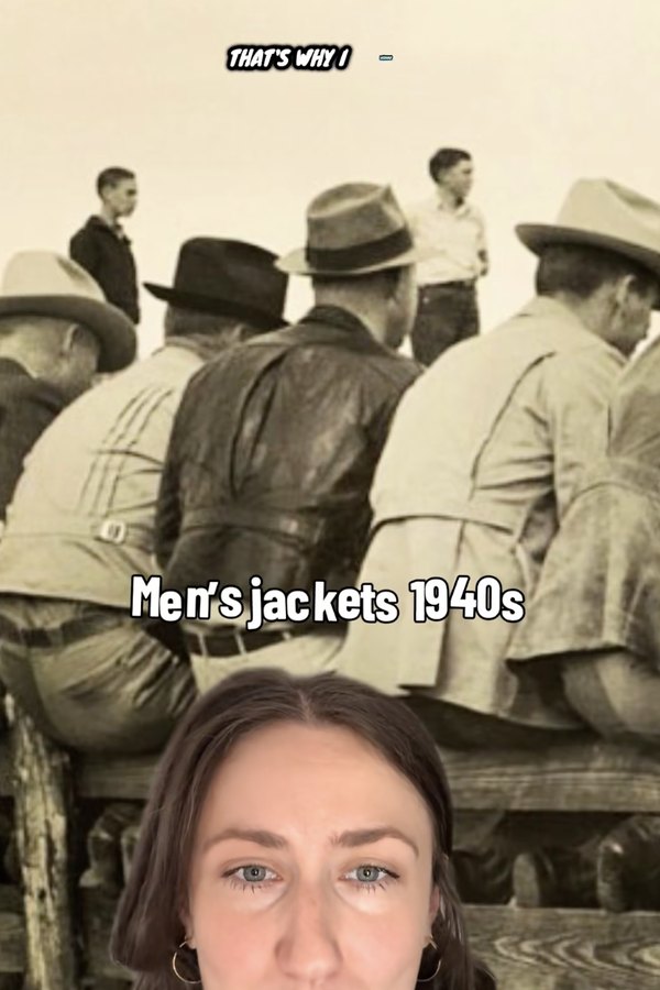 Anya talking over a vintage photo of men in 1940s jackets